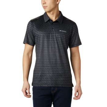 Columbia Polo Heren, Tech Trail Print Zwart, 71EOZXDSA